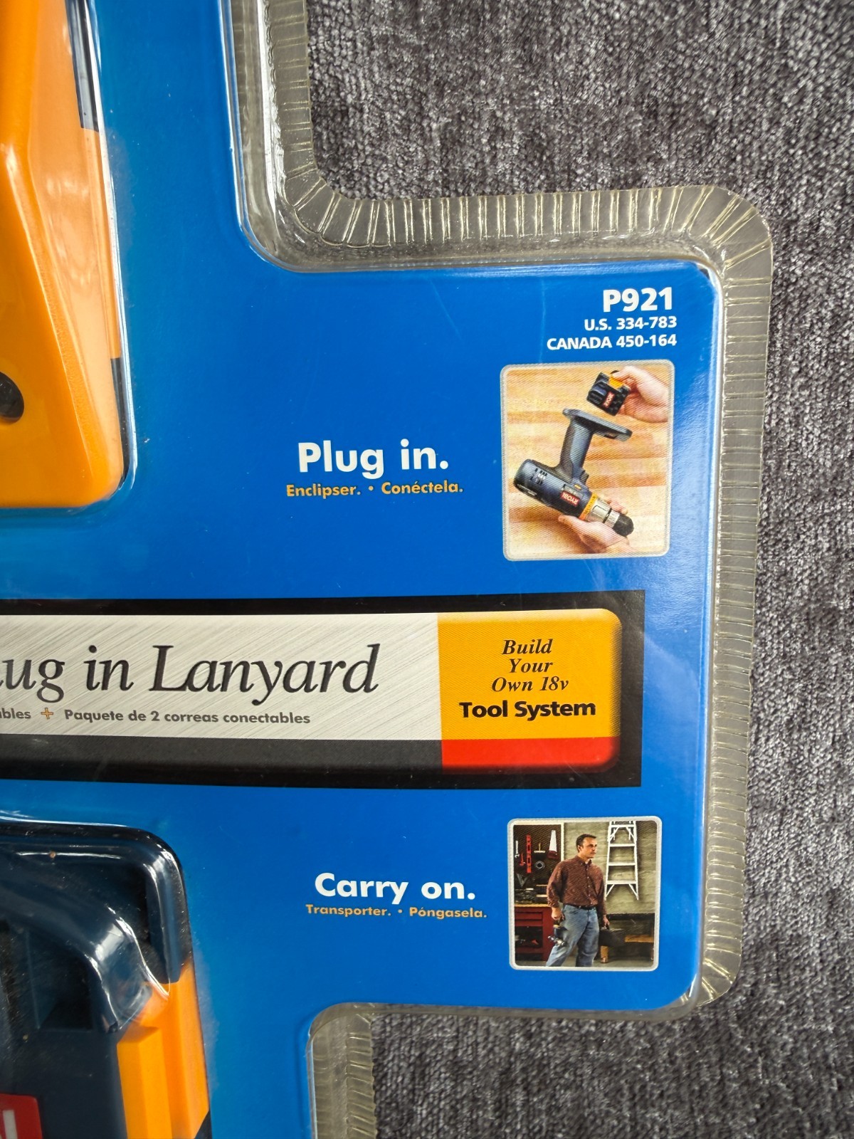 New Ryobi ONE+ 18V Plug in Lanyard 2-Pack Storage Hanging Tool Clip P921 Sealed