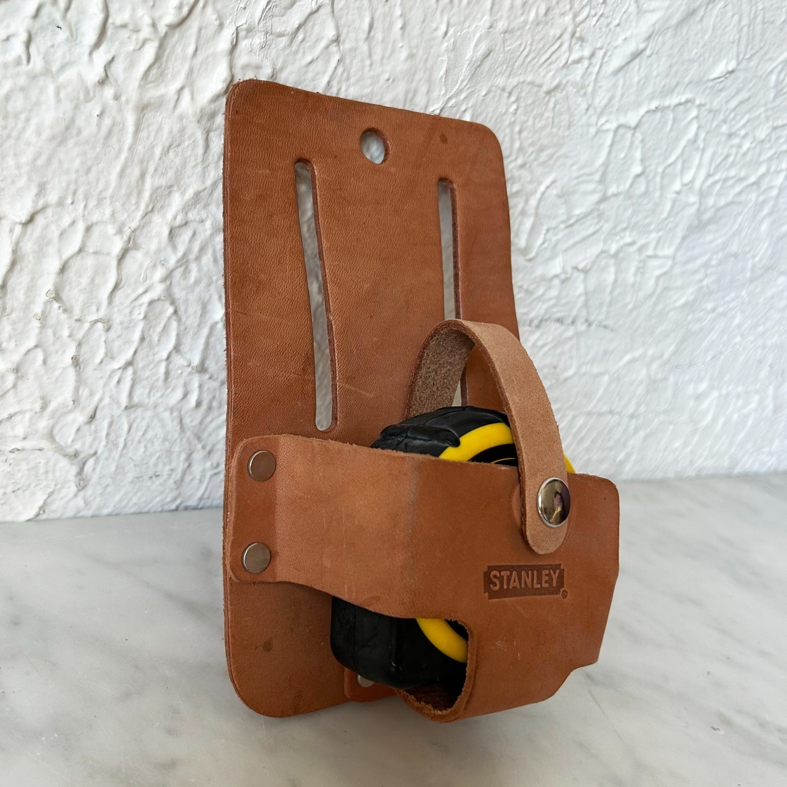 Stanley Leather Measuring Tape Holder Tool Belt Holster Only-Vintage