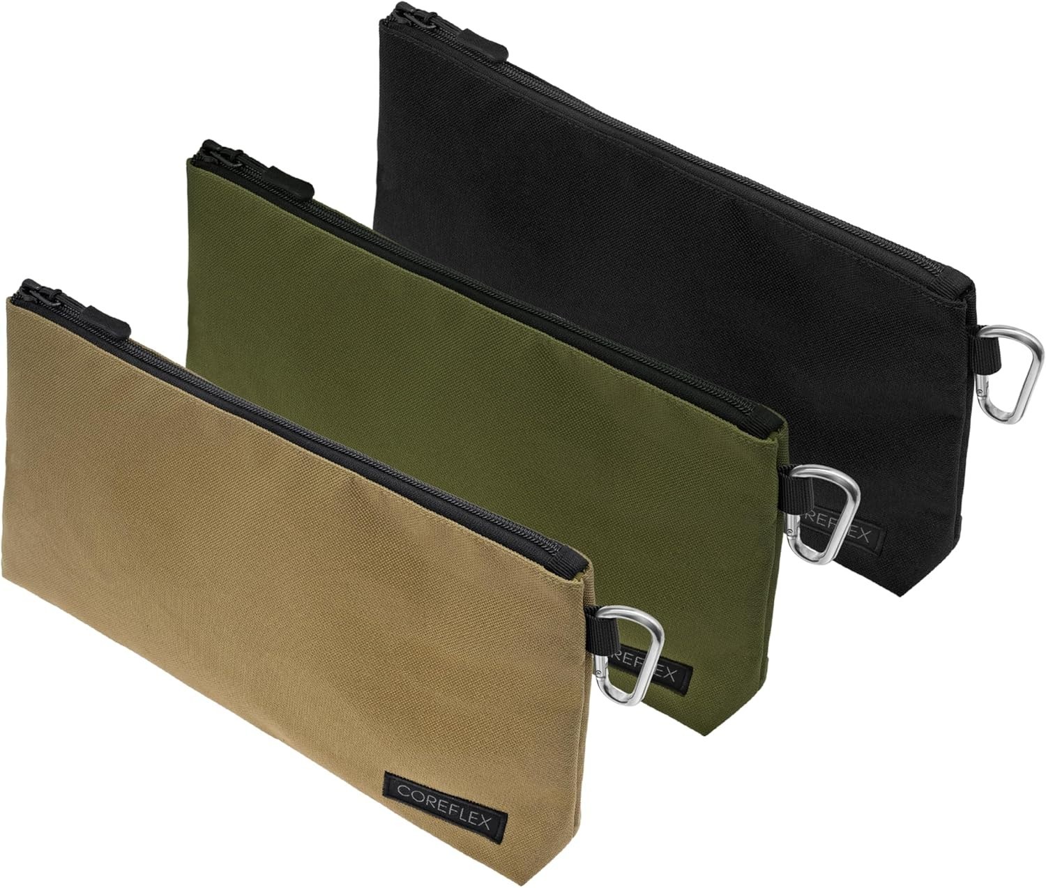 Durable YKK Zipper Tool Pouch, 10inch Flat Bottom Multipurpose Bag (3 Pack)