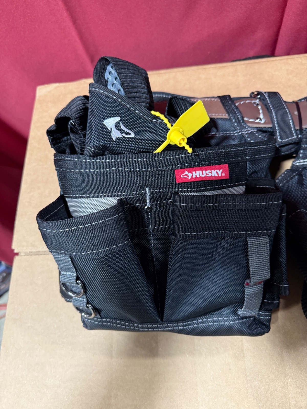 Husky 2 Bag Electricians Heavy Duty Work Tool Storage Belt With Suspenders NEW