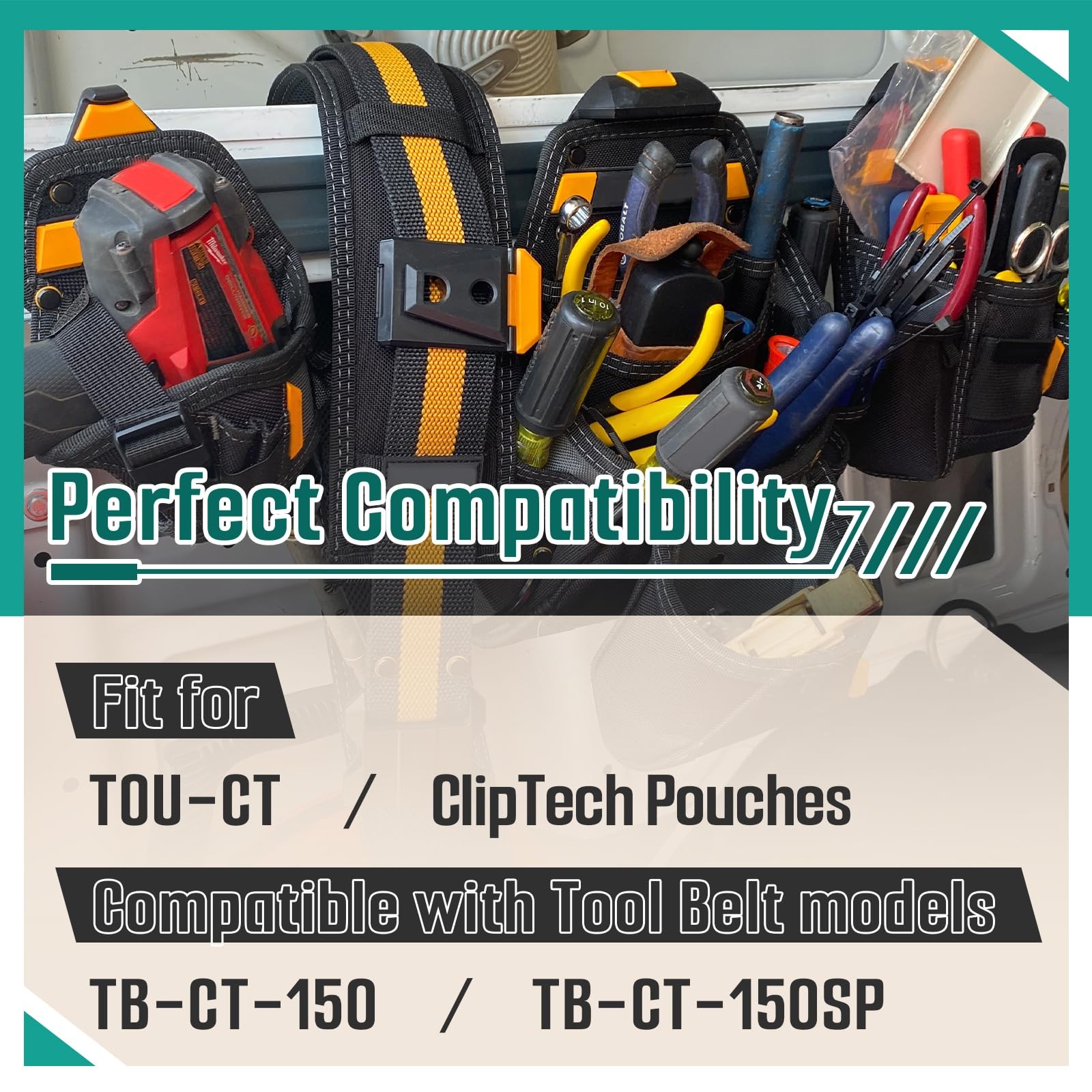 4 Pcs Tool Belt Clip Fits for TOU-CT Models ClipTech Pouches TOU-CT-150 TB-CT…
