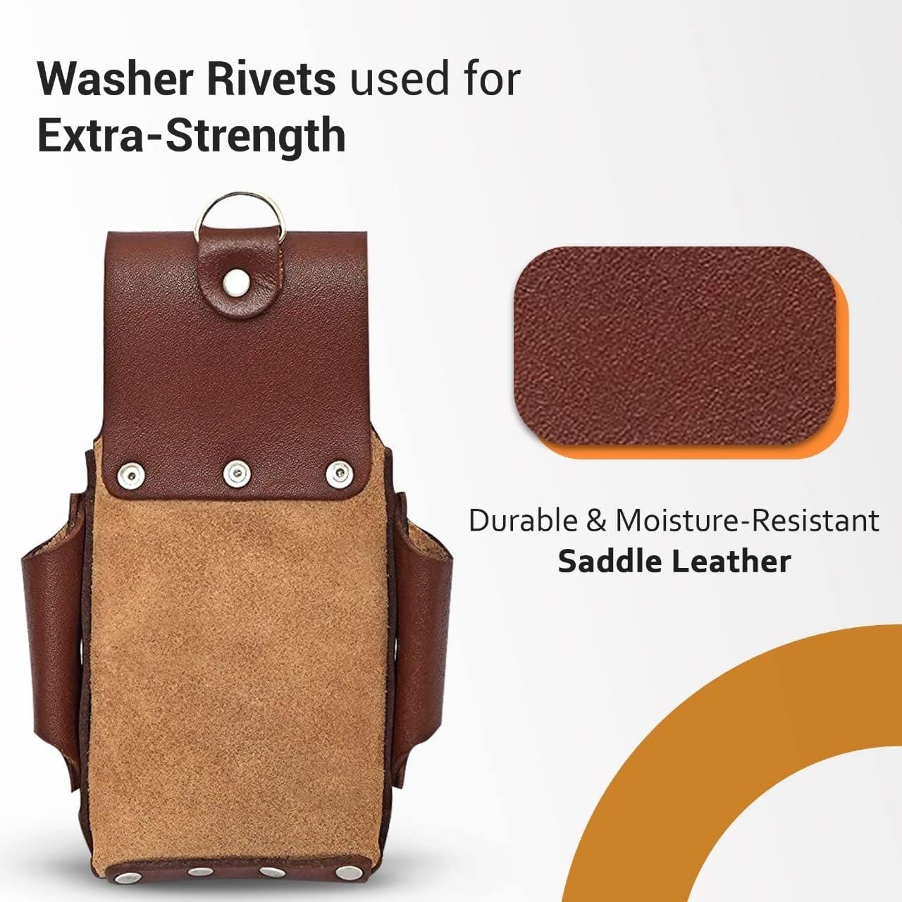 Ap-Leather Pro-5 Electrician Pouch, Leather Tool 5 Pocket Pouch Maroon