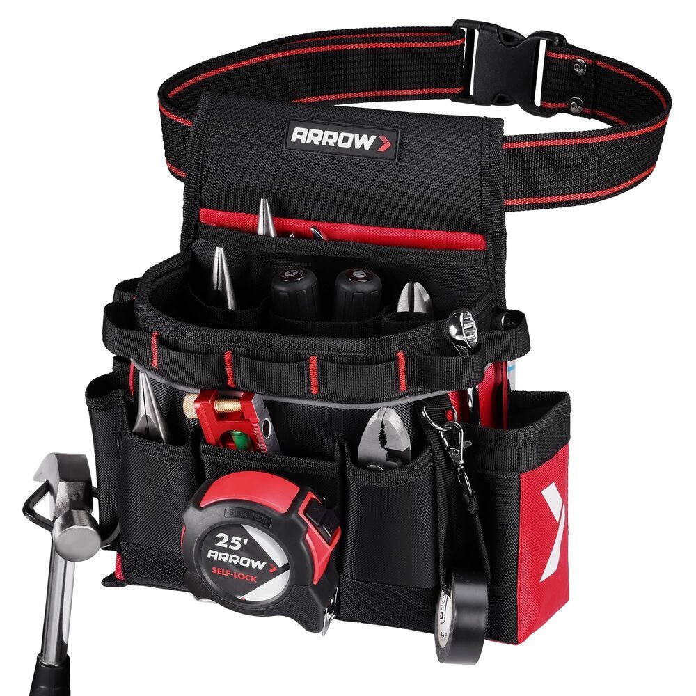 ARROW Heavy-Duty Electrician Tool Pouch with 10 Pockets 840D Oxford Fabric USA