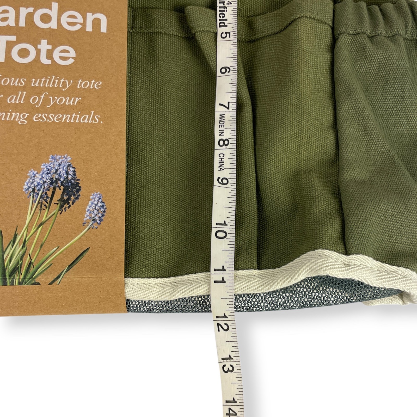 Arber Garden Tote Spacious Utility Tote Multi Pockets Mesh Bottom Canvas Bag