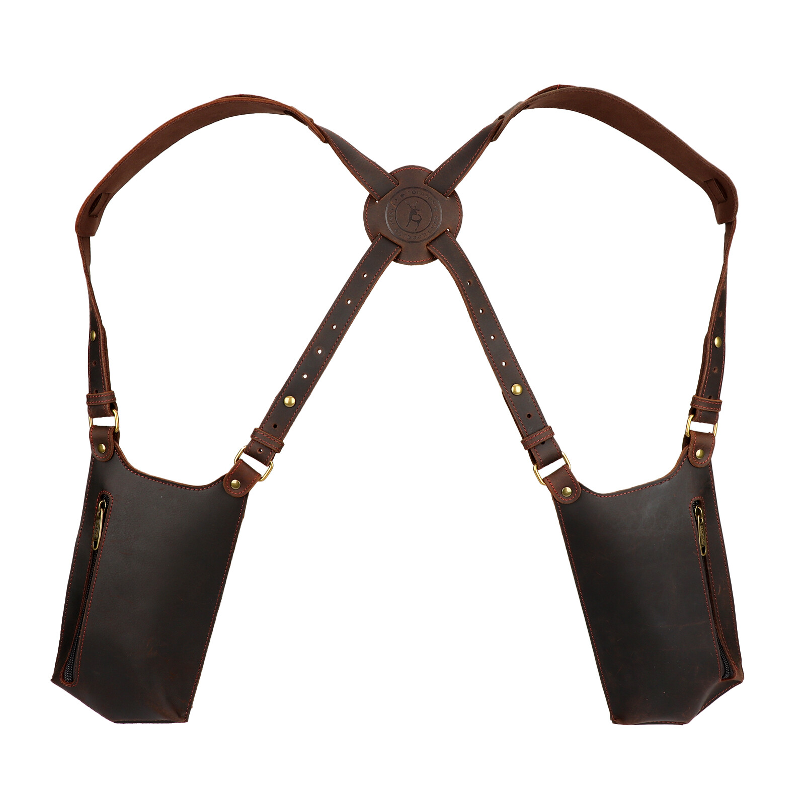 TOURBON Leather Concealed Double Underarm Shoulder Holster Bag Phone Case Wallet