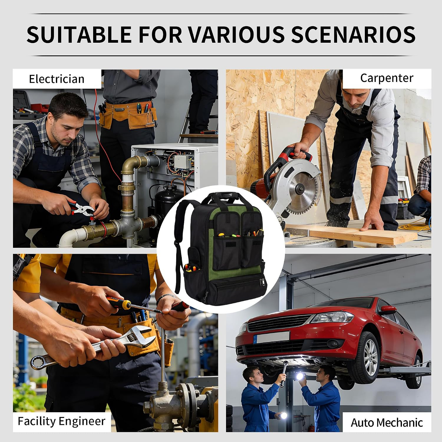 Ultimate Heavy Duty Waterproof Tool Backpack with Laptop Compartment
