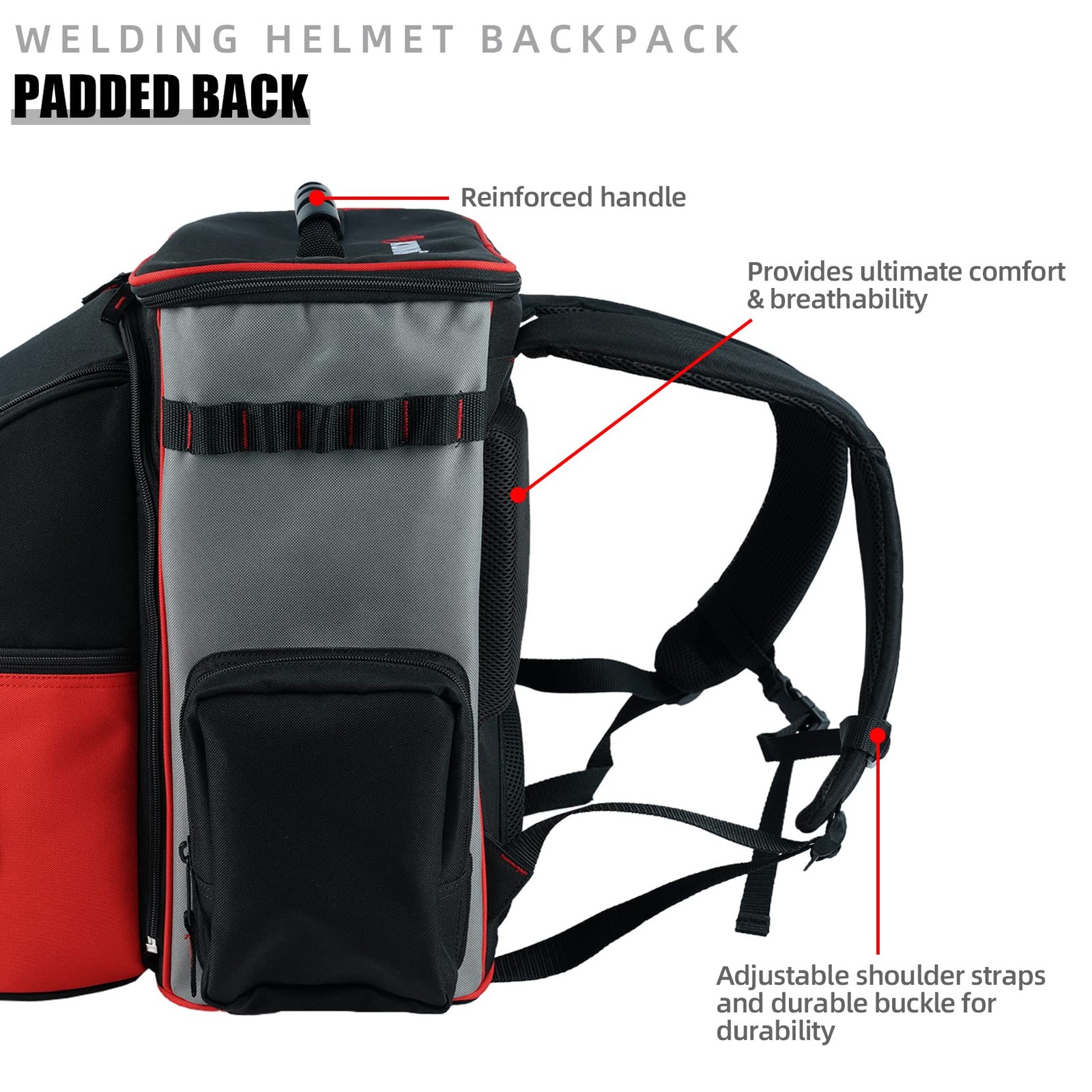 Welding-Backpack with Detachable Helmet-Bag – Durable Comfortable Tool Backpa…