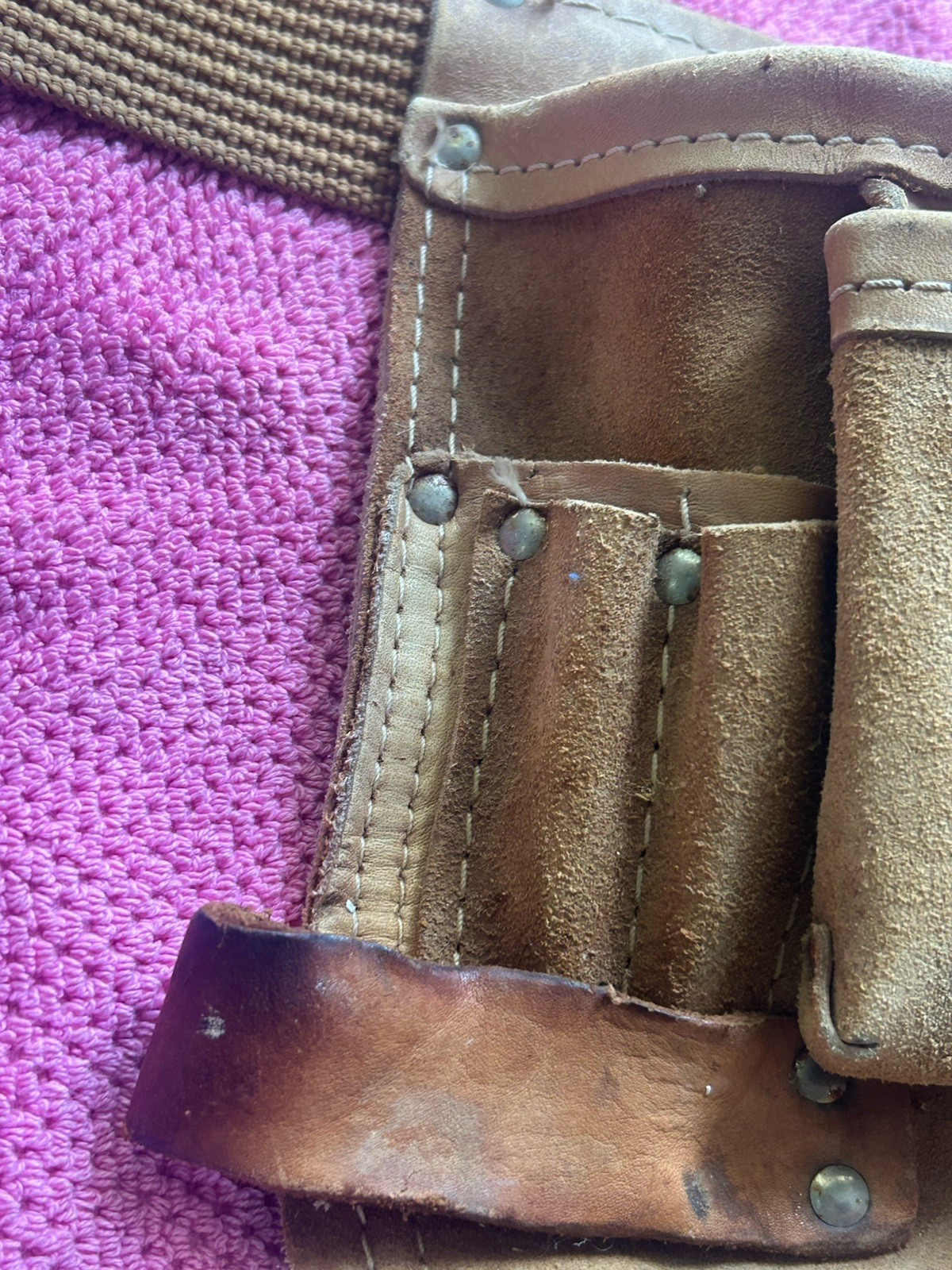 Vintage Atchison Leather – Leather Neck 427-TE multi pouch Tool Belt – USA Made!