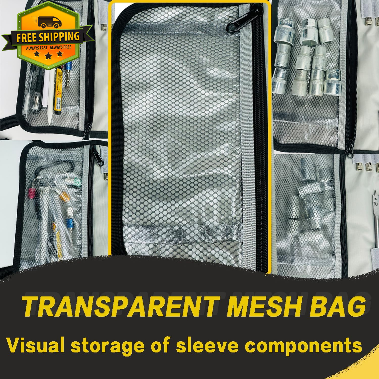 Drill Bit Organizer Bag Oxford Tool Case Holds 36 Bits Zipper Pouch Only