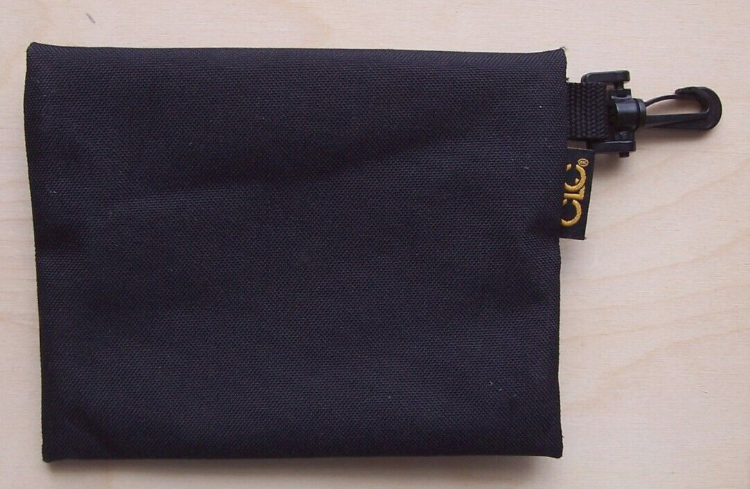 CLC Custom Leathercraft Black Zip Pouch With Black Plastic Clip 5.75″ x 7.25″