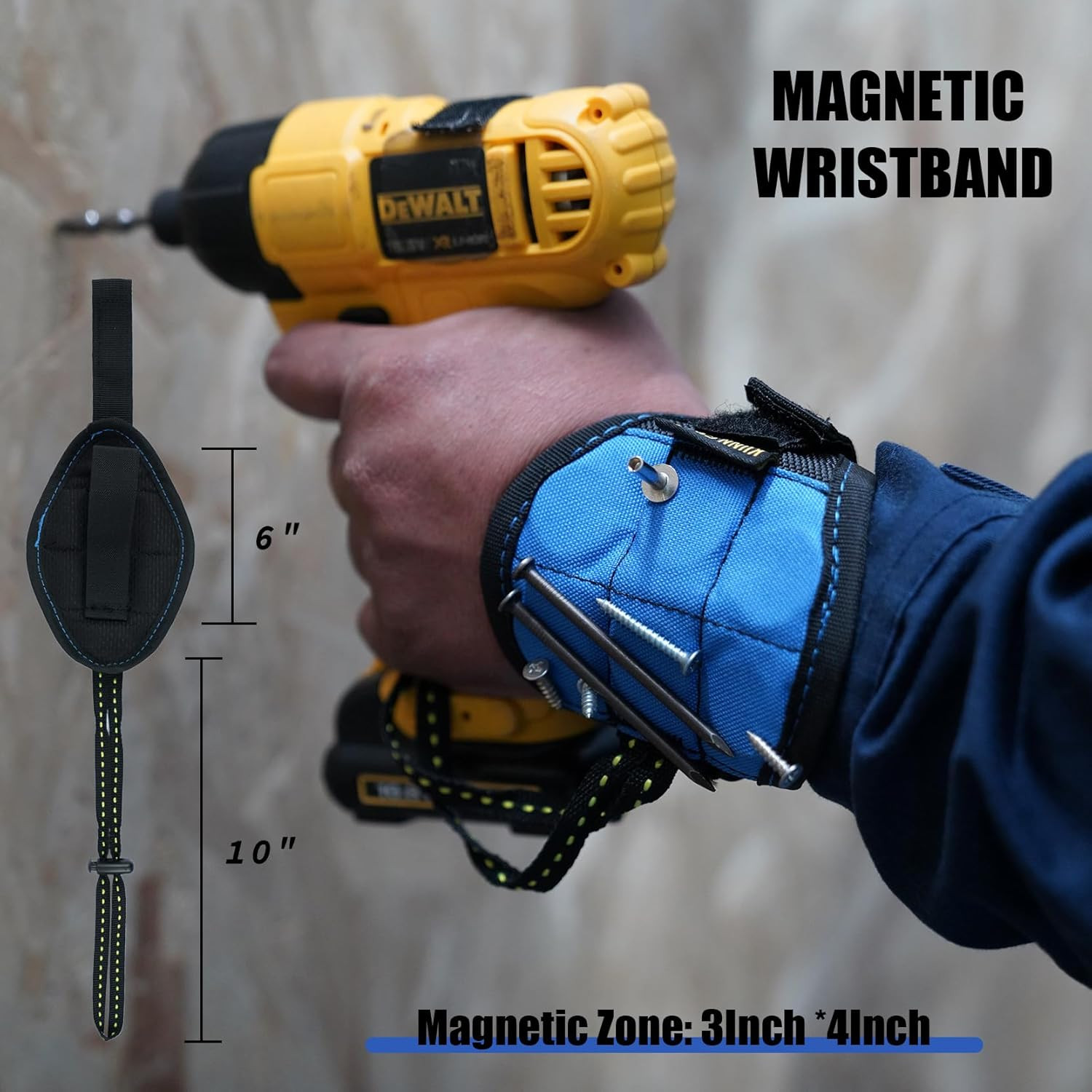 3-In-1 Left-Handed Drill Holster Set with Tool Belt and Magnetic Wristband, Cord