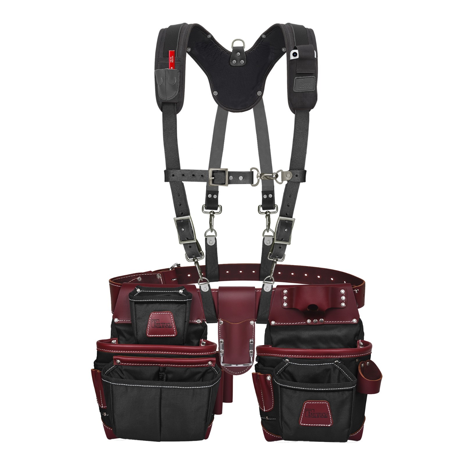 TRUTUCH Nylon and Leather Tool Belt with Leather Work Suspender | Handyman