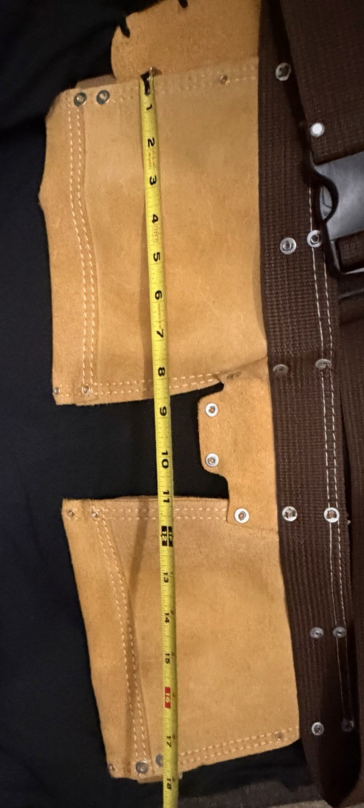 Preowned Unbranded EUC Leather Tool Pouch With Nylon Belt