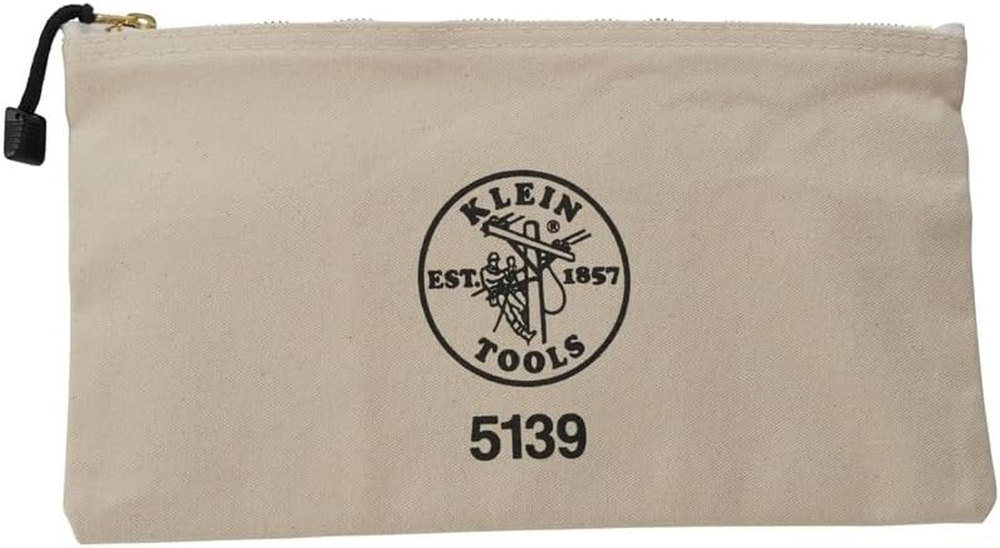 Zipper Bag, Canvas Tool Pouch with Heavy Duty Brass Zipper Close