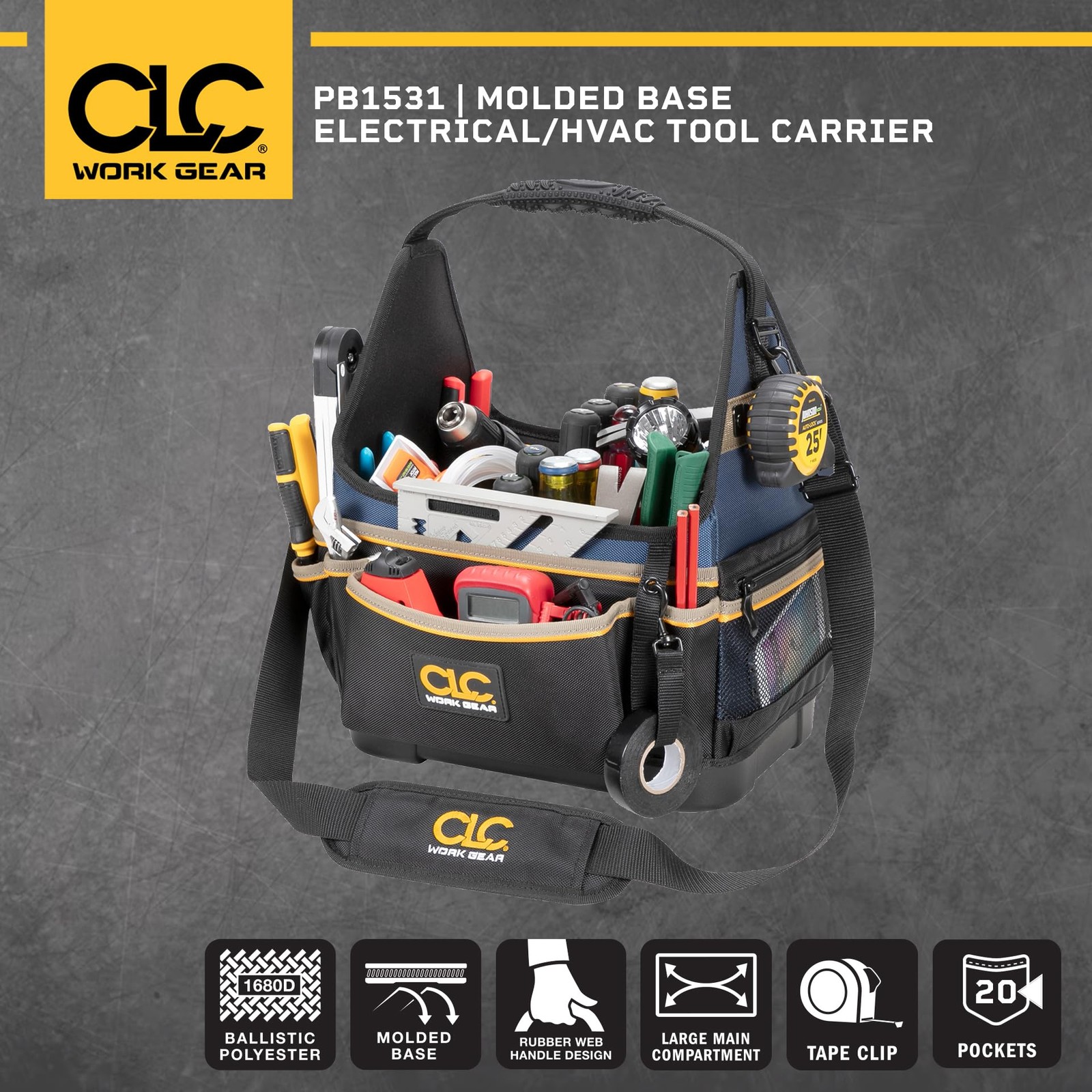 CLC Work Gear PB1531 13″ Molded Base Electrical/HVAC Tool No Size, Black
