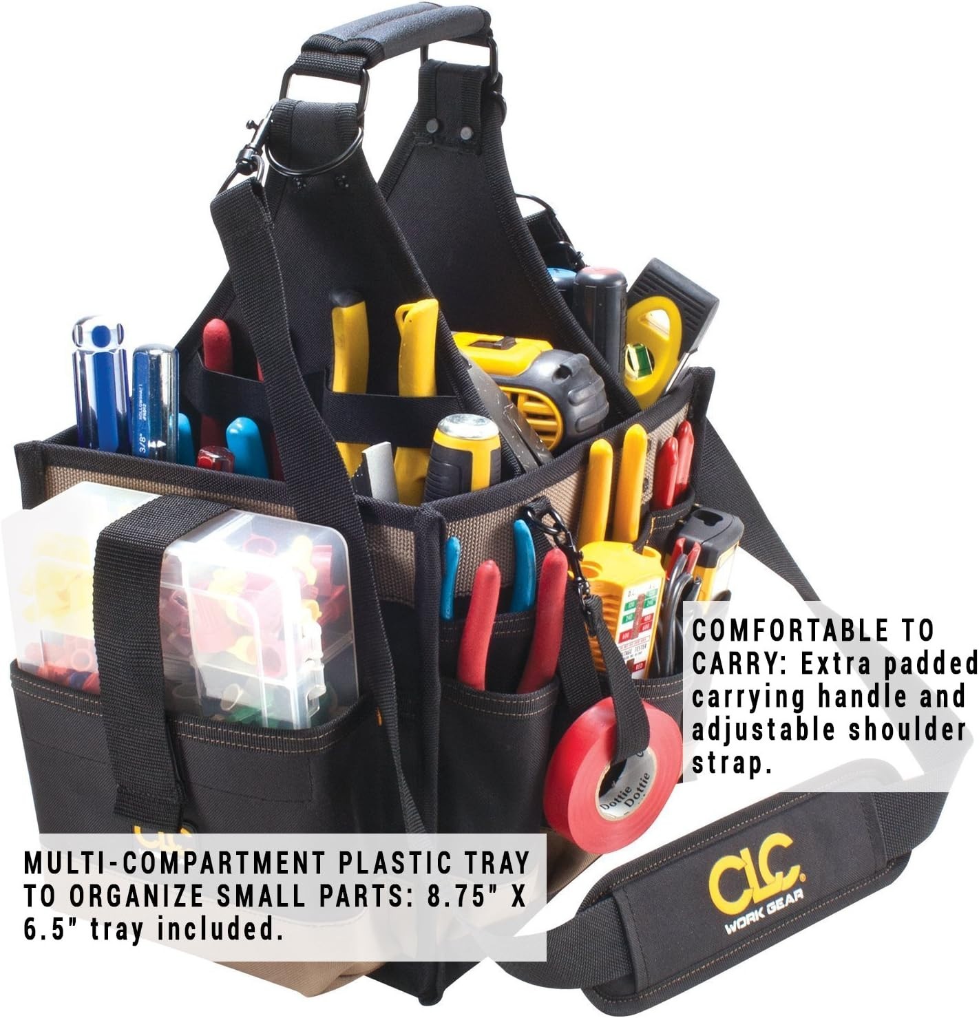 CLC Electrical Tool Bag, Box Design, Multi-Compartment-