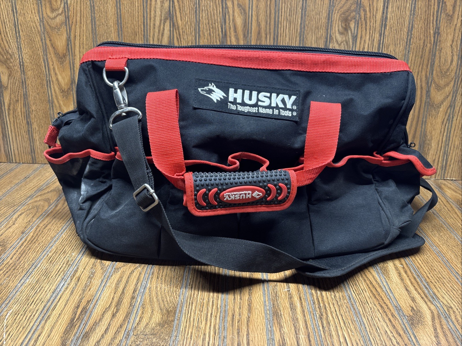 Husky Tech Tool Bag Heavy Duty Storage Organizer Large WR – 18x12x10 Semi Rigid