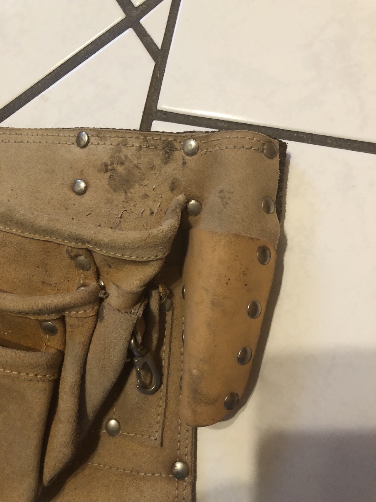 Leather Carpenter Tool Belt Unbranded Heavy Duty USA Made 7 Pockets Adjustable