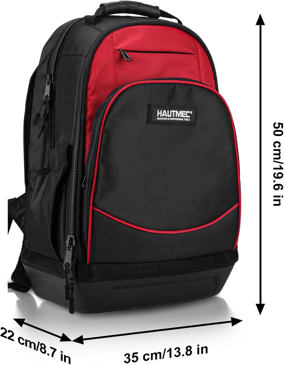 Heavy-Duty Tool Backpack with Molded Waterproof Base, 1680D Tool Bag with Laptop