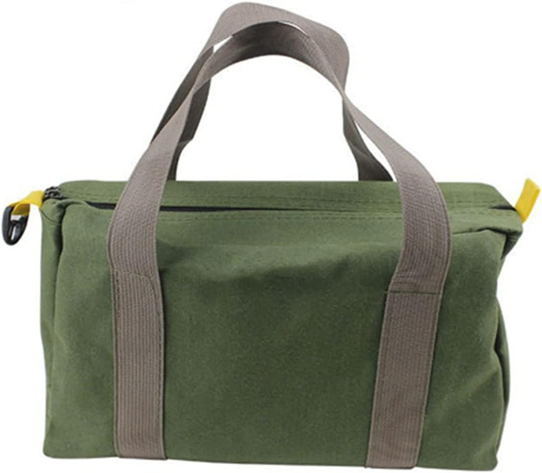14 Inch Canvas Wide Mouth Tool Bag, Large Capacity Tool Storage Bags for Men