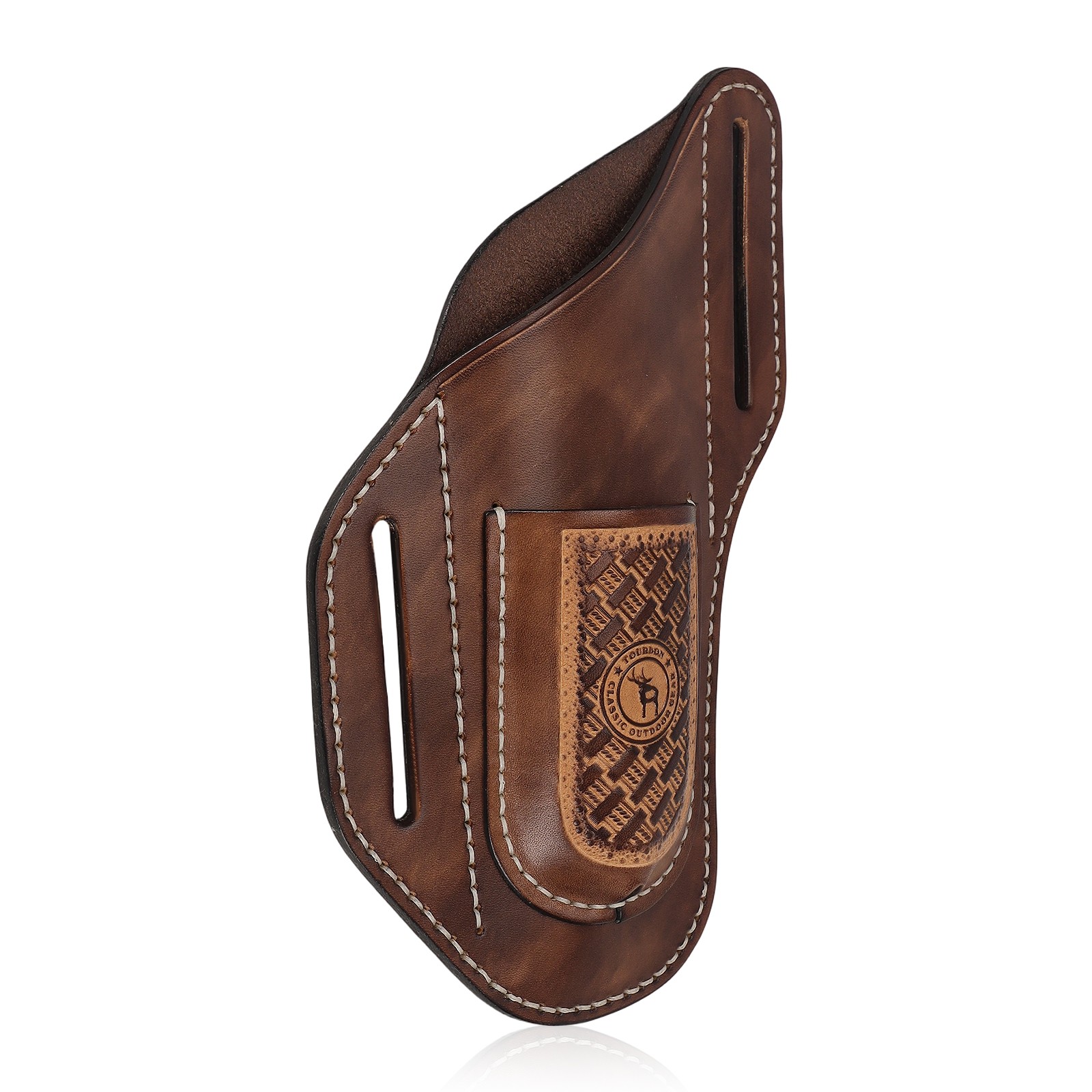 Tourbon Leather 2-in-1 Tool Pouch Folding Knife Pliers Pocket Belt Loop Holster