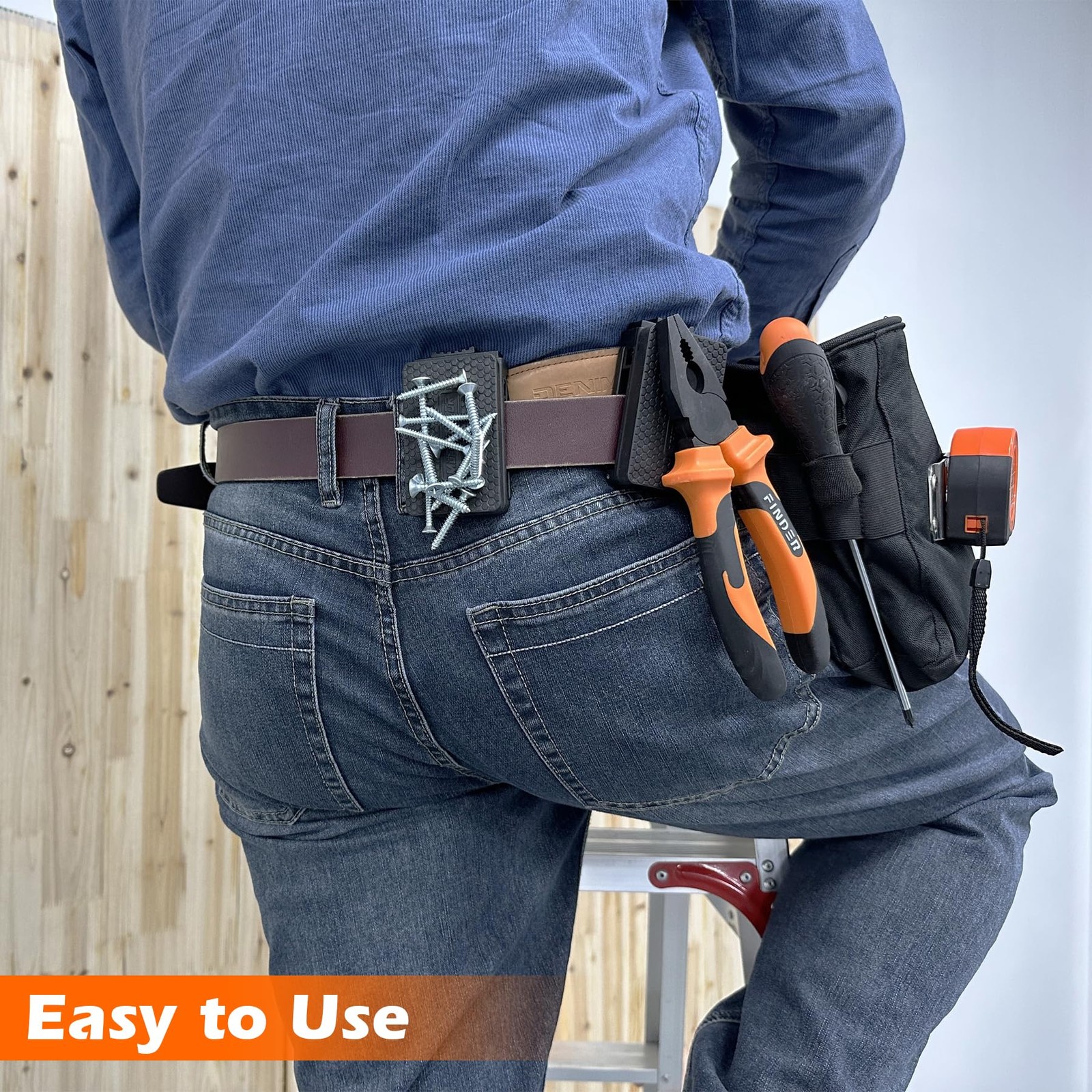 MUTUACTOR 1PCS Magnetic Tool Belt Clip,Anti-Slip Heavy-Duty Black
