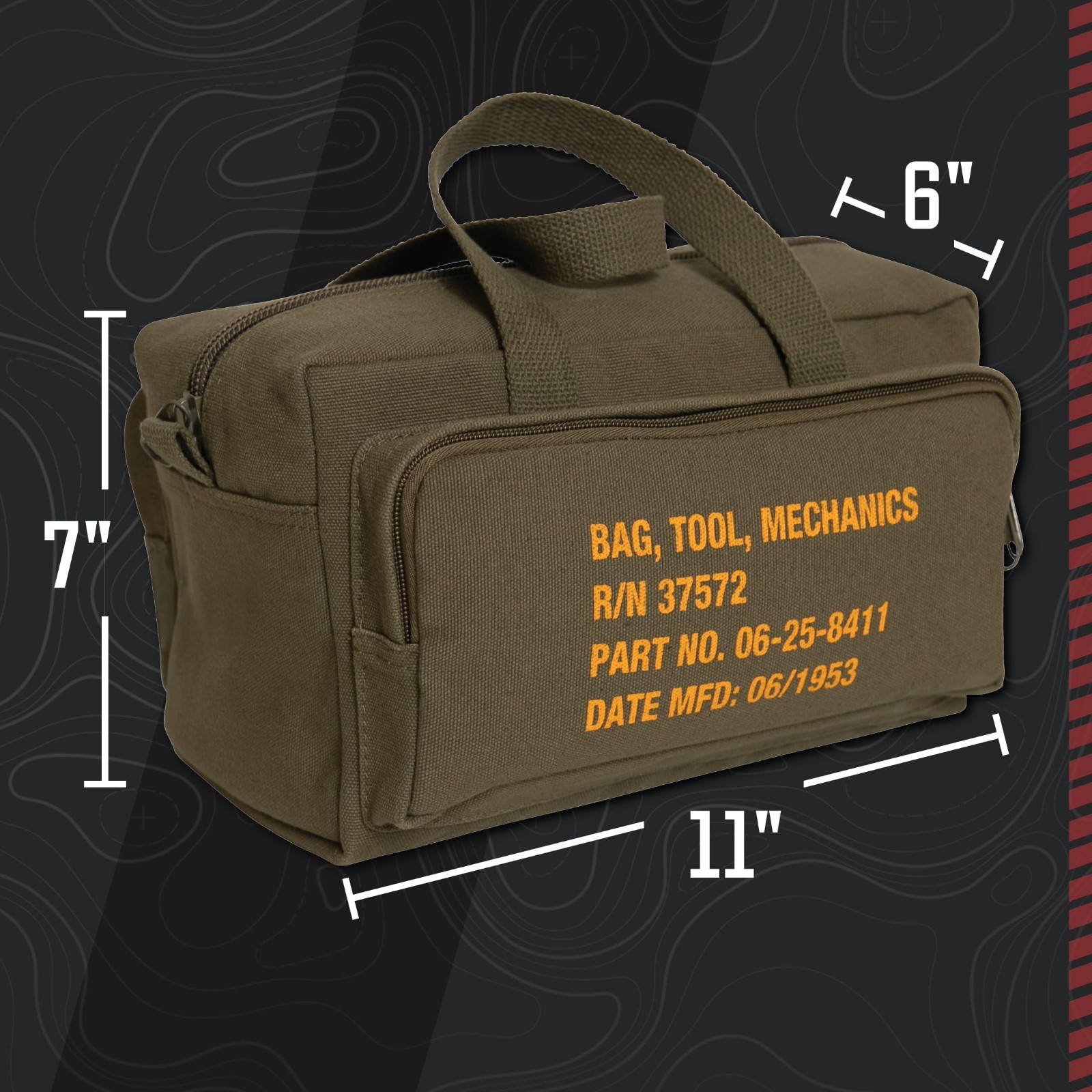 Heavy-Duty Canvas Tool Bag, Portable Organizer with Zipper Pockets, Compact Stor