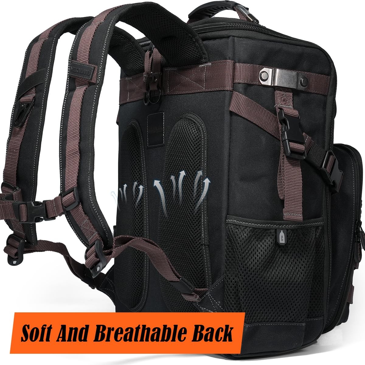 WELKINLAND 60-Pocket Electrician Backpack & Tool Medium, Black,Brown,Green