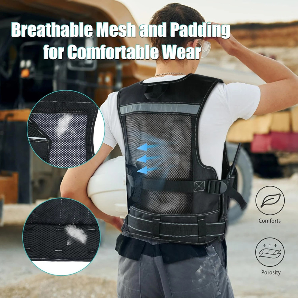 Tool Vest For Men With Pouches And Adjustable Belt