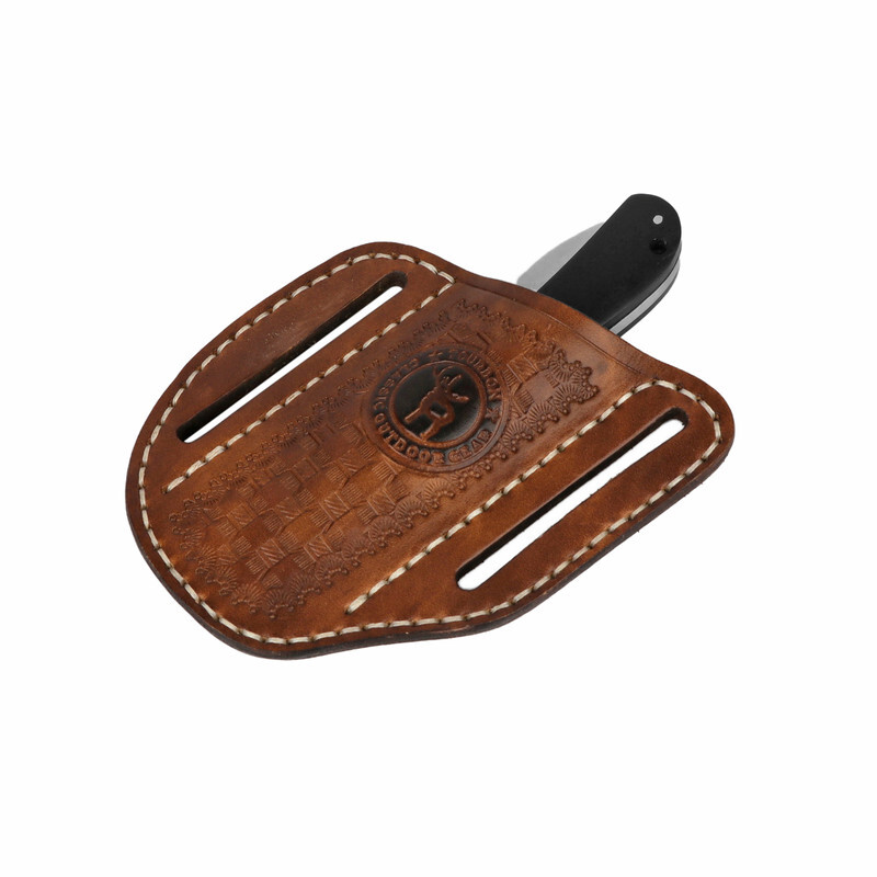 TOURBON Leather Folding Knife Pocket Belt Sheath Camping Gift-Special offer