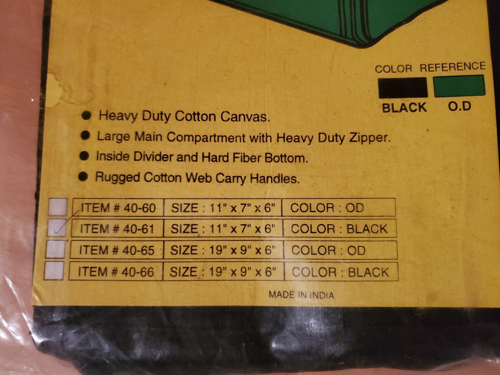 Cotton Canvas Mechanics Tool Bag Heavy Duty BLACK 11″x7″x6: