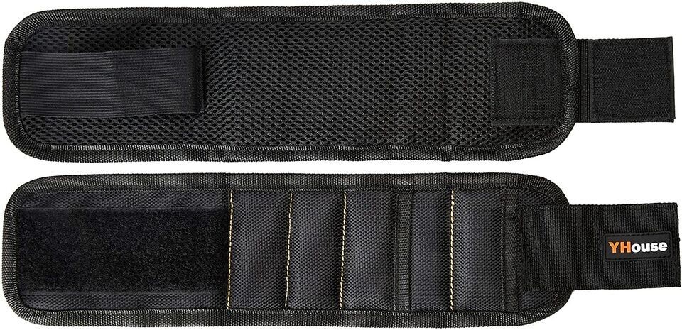 ( 2 PACK ) MAGNETIC WRISTBAND FOR NAILS , SCREWS, BOLTS / DOUBLE OUTSIDE POCKET