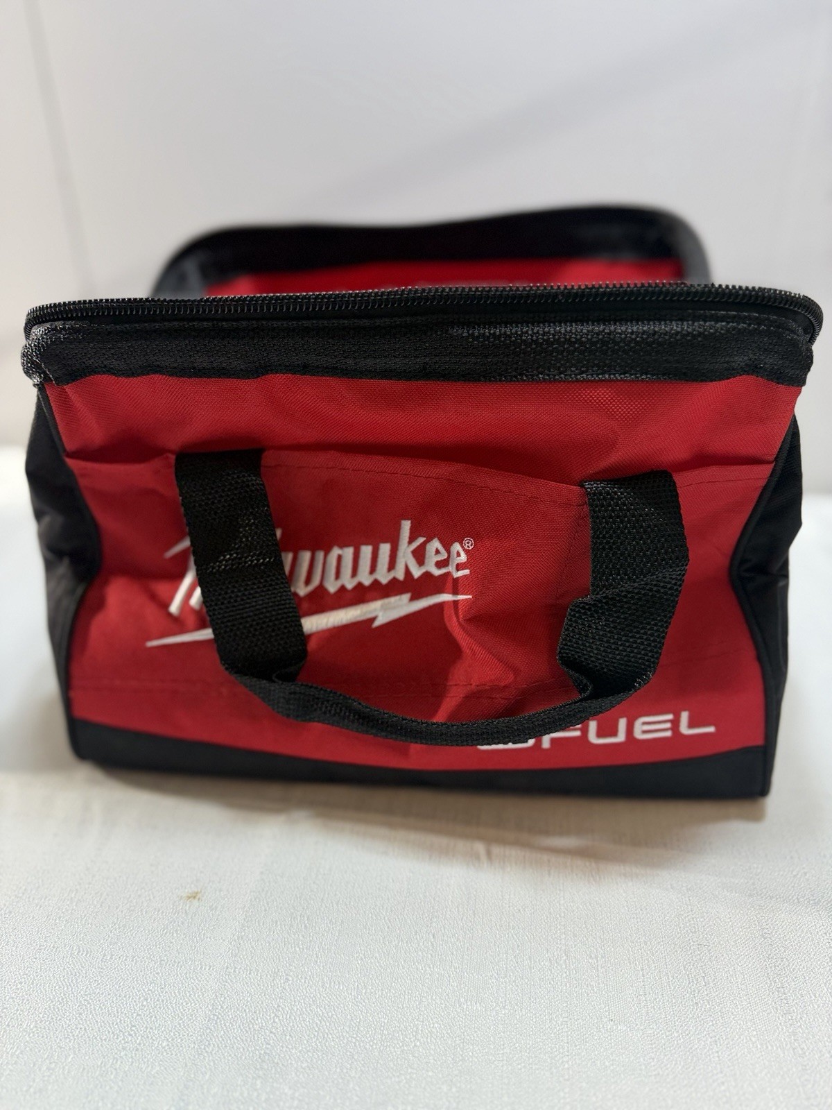 Milwaukee M12 FUEL Tool Bag with Handle, Zipper Closure, Red & Black, 1