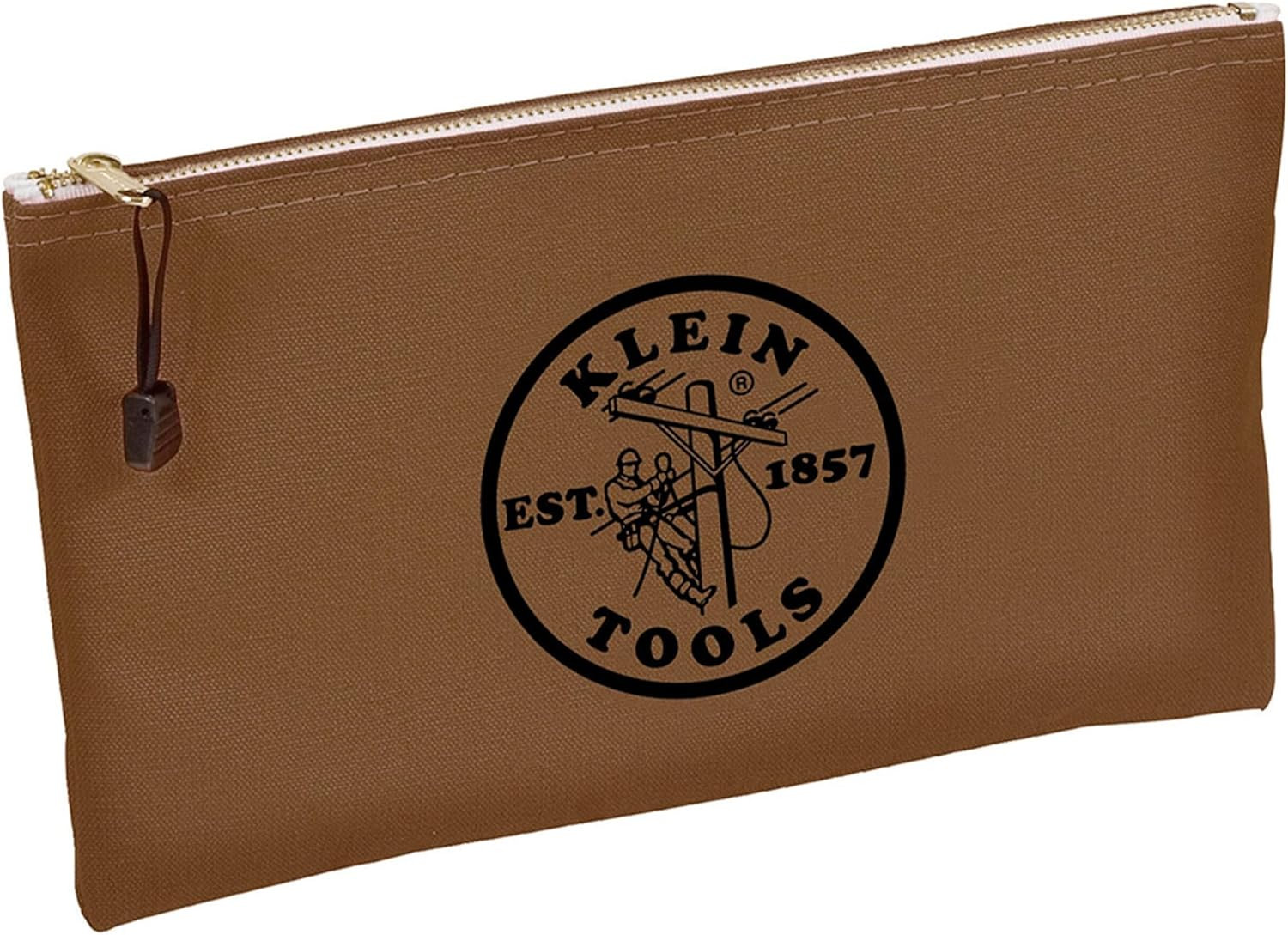 Klein Tools 5141 Zipper Tool Bag, Tool Pouch, Bank Deposit Canvas Utility Bag, 1
