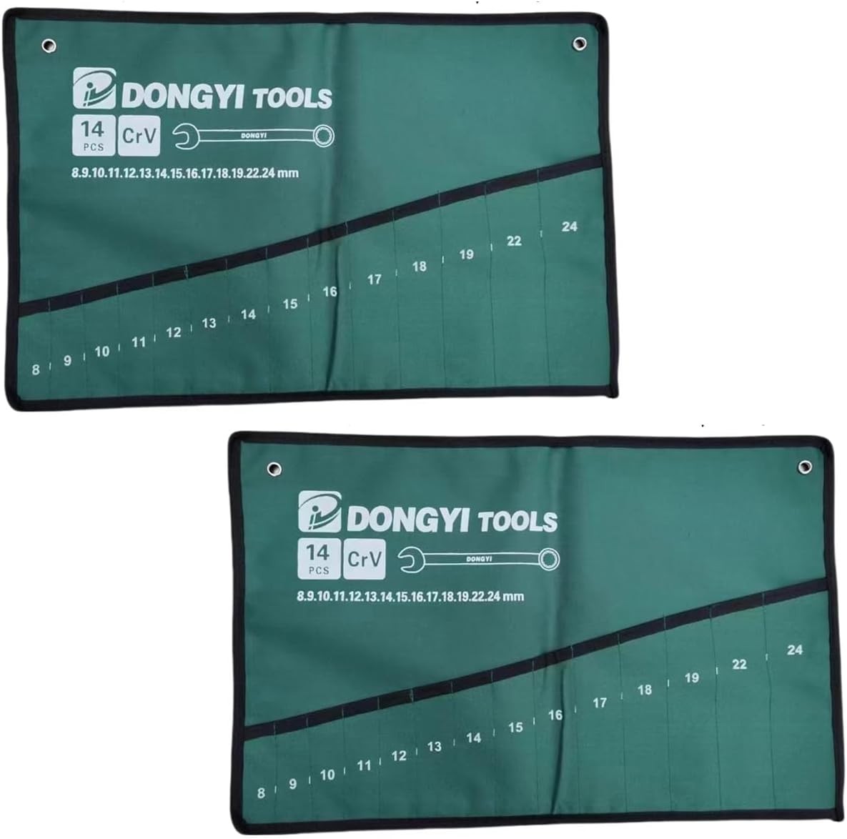 2 Pack Wrench Roll Up Pouch Set Organizer 14 Pocket Slot Canvas…