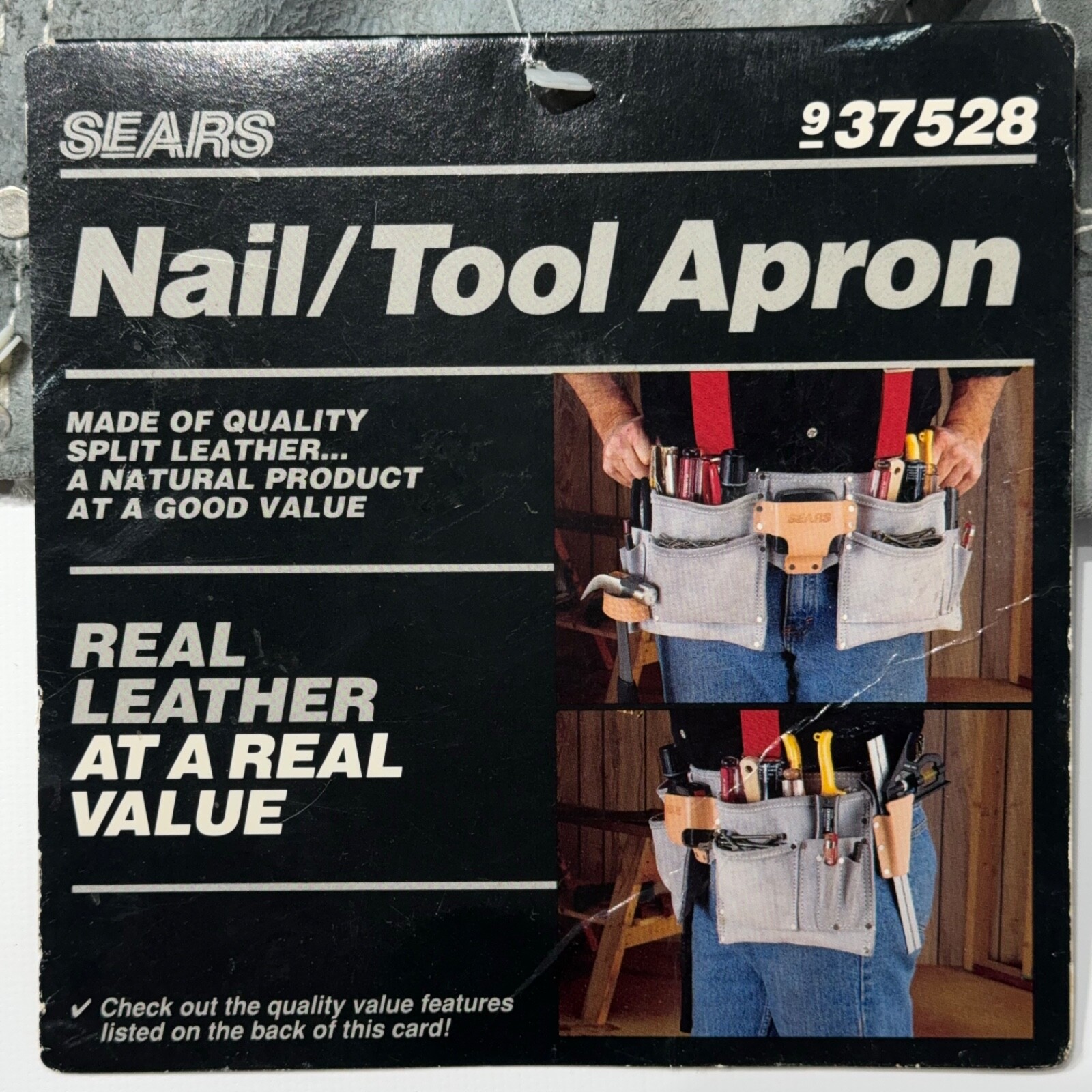 NWT Vintage Sears Nail Tool Apron Utility Belt Leather Made in Mexico #937528