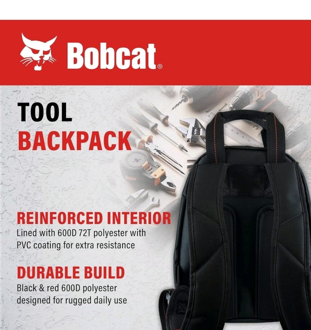 Bobcat Backpack Tool Bag + 5000 Lumen COB LED Battery Tactical Flashlight – NEW