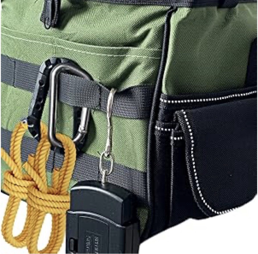 16 Inch Tool Bag with 25 Pockets Heavy Duty with magnetic wrist strap, Tool Belt