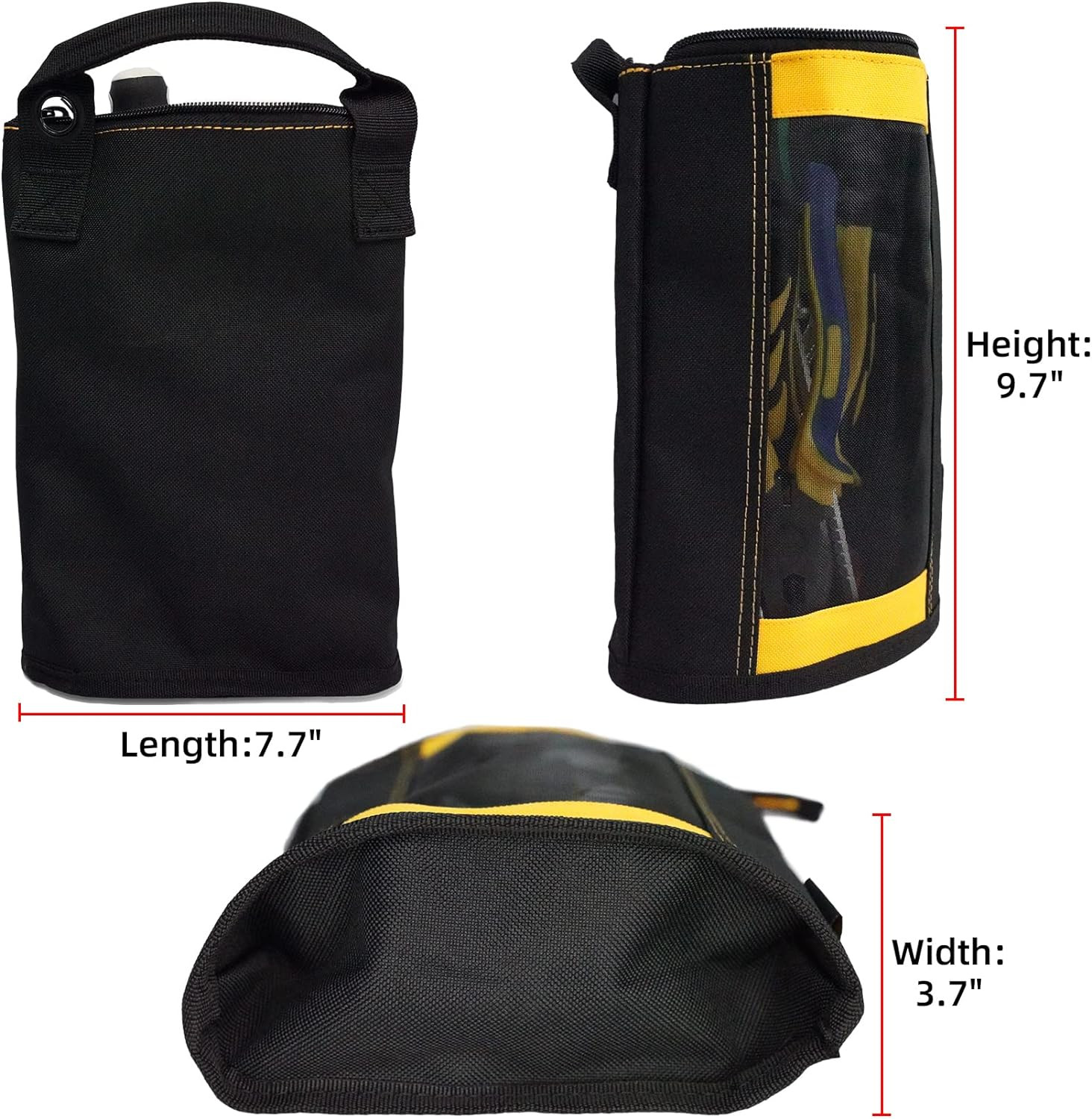 MELOTOUGH Canvas Zipper Tool Pouch Zipper Bag -Fastener bag with Mesh Window and