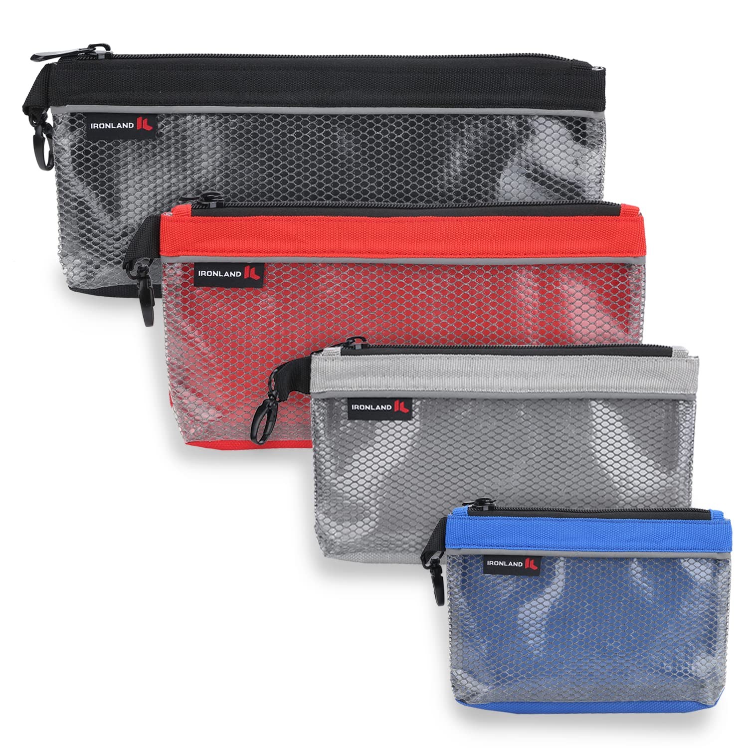Zipper Pouches Small Tools Bag Waterproof Mesh Travel Clear Cosmetic 4 Pack