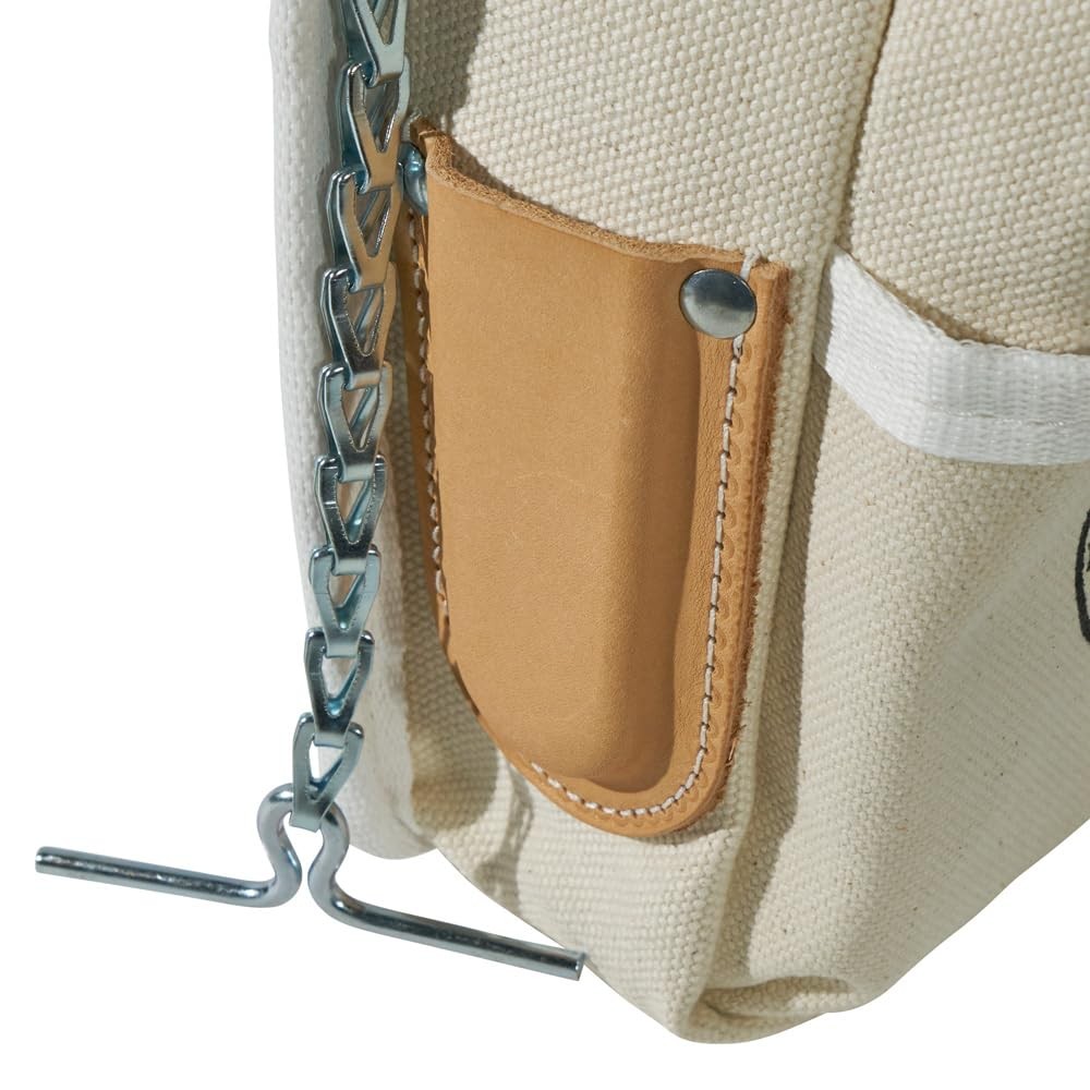 Klein Tools 5125 Canvas and Leather 5Pocket Tool Pouch with Chain Tape Thong …