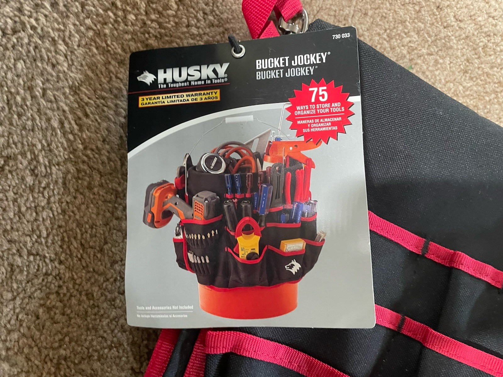 Husky Bucket Jockey with 47 Pockets Tool Bag Tool Organizer