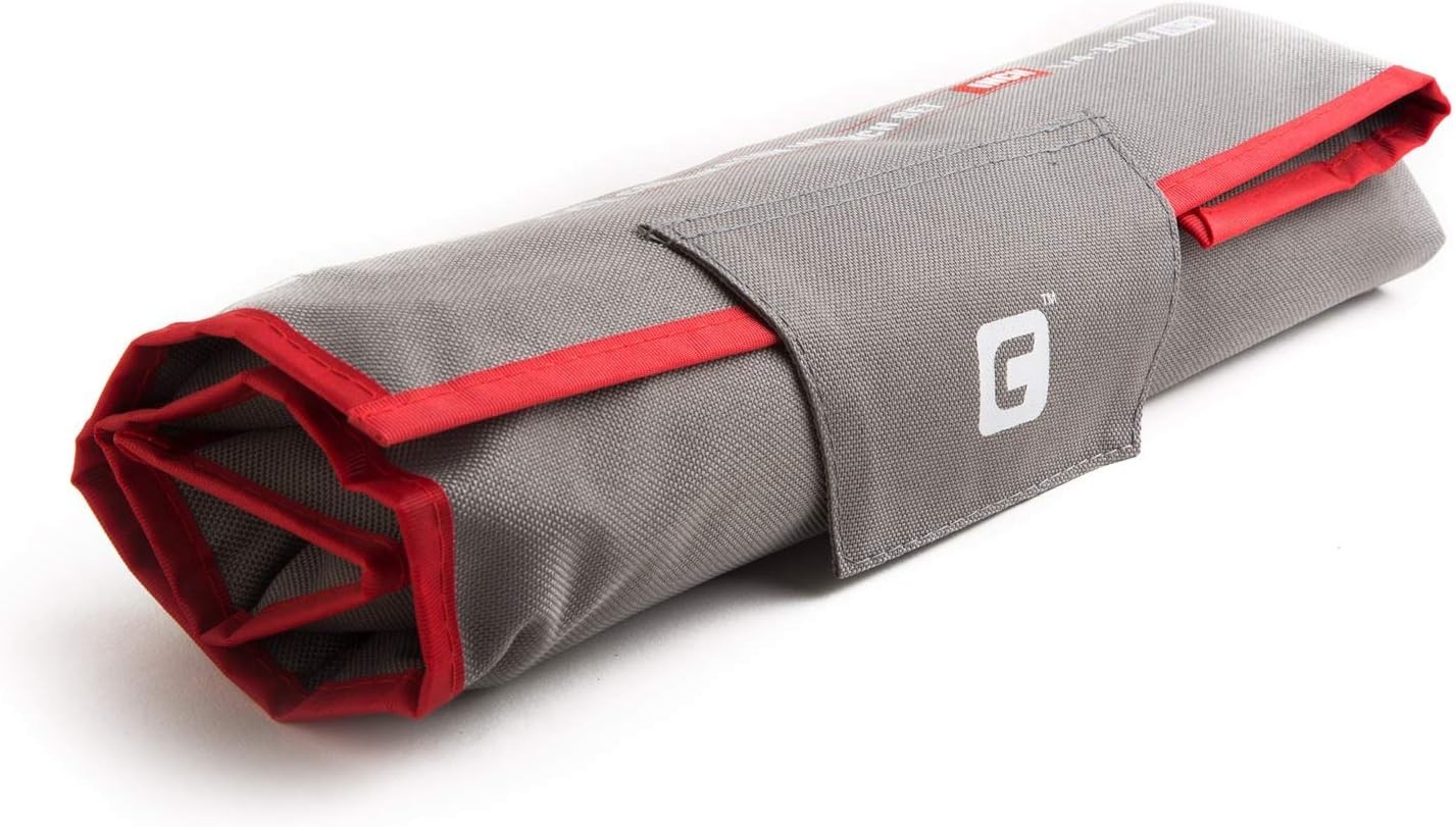 Versatile Grey Wrench Pouch with 13 Size-Marked Pockets – Easy Carry Design
