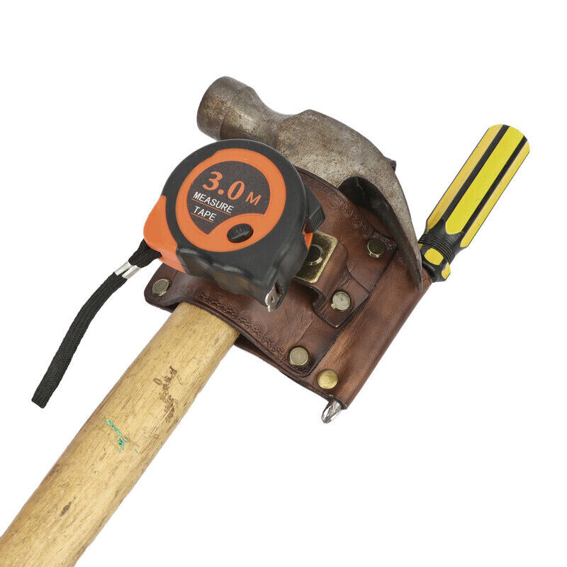 Tourbon Leather 3-in-1 Tools Belt Pouch Hammer Tape Measuring Screwdriver Holder