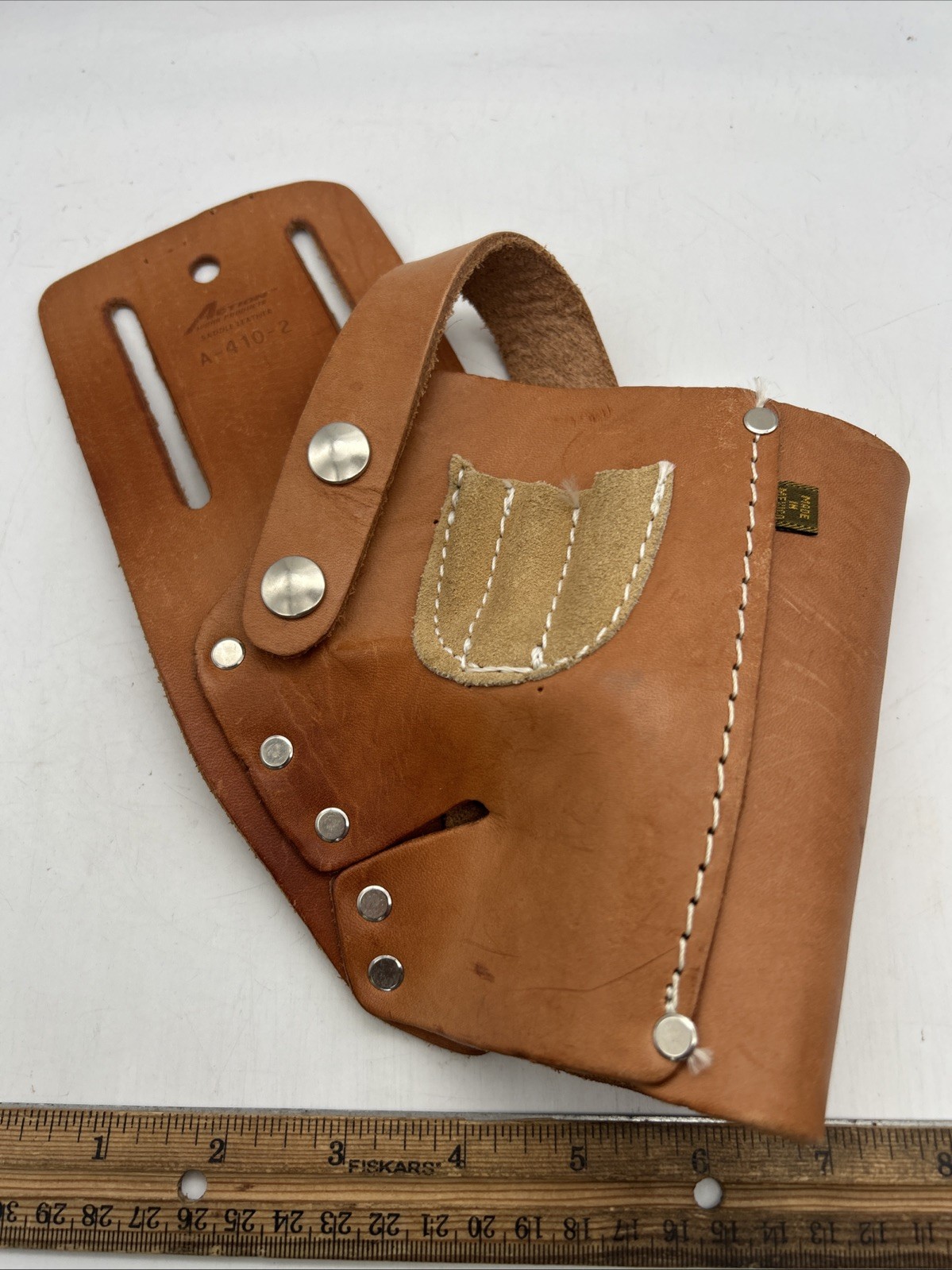 Action Work Products Saddle Leather Tool Holster A-410-2 Made In Mexico