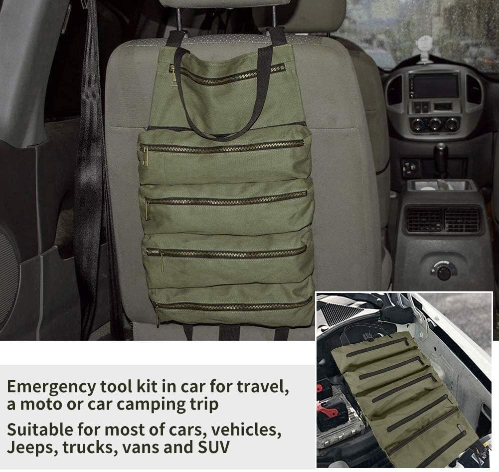Multi Purpose Canvas Camping Gear Tool Roll Wrench Roll up Pouches Bag