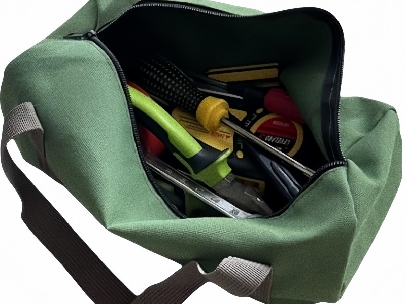 14 Inch Small Tool Bag for Men, Large Capacity Wide Mouth Tool Bag, Canvas Tool