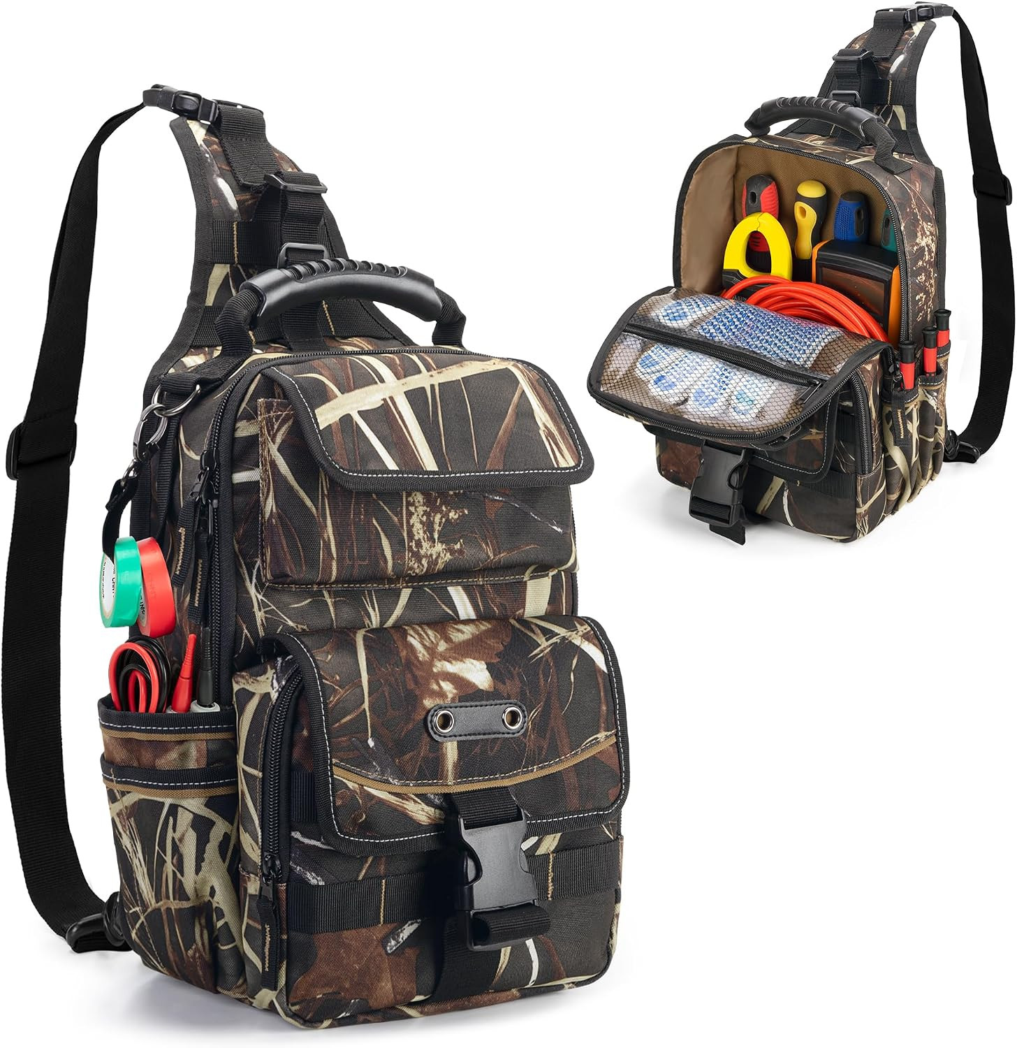 Electrician Tool Pouch Bag, Zippered HVAC Tool Organizer | Heavy-Duty Canvas Fab