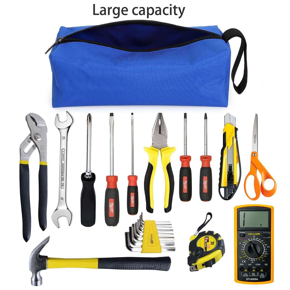 Multi-purpose Oxford Canvas Tool Bag Zipper Small Organizer Pouch Heavy Duty US