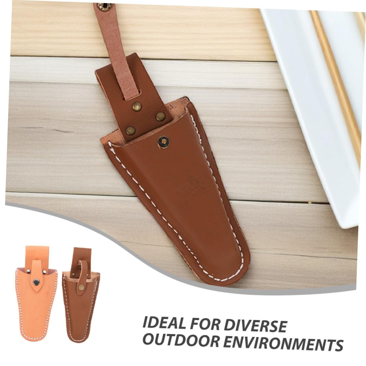 Cowhide Leather Plier Holder 2-Pack Durable Scissors Sheath Pouch with Snap B…